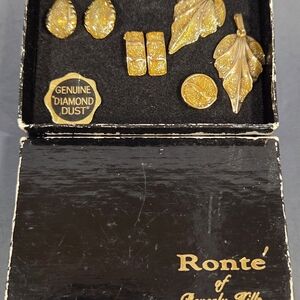 Genuine Vintage "Ronte' Of Beverly Hills" Diamond Dust Earrings/ Pendant Lot